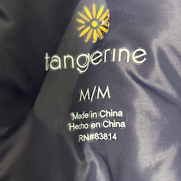 Tangerine Quilted Puffer Vest Navy Insulated Lightweight Zip-Up Size M - Picture 4 of 9